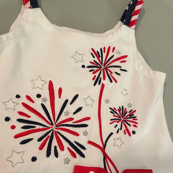 Bonnie Jean Baby-July 4th Fireworks/Stars/Stripes 3-tiered dress-Size 24 mo-EUC - Picture 3 of 9